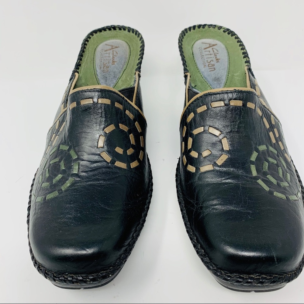 Clark Artisan Multicolored Slip On Mules Sz 8